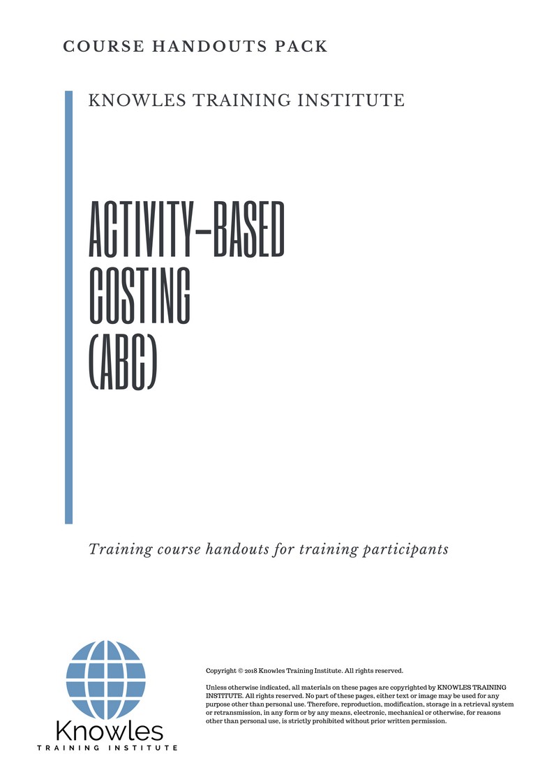 Activity-Based Costing (Abc) Training Course in Israel Handouts
