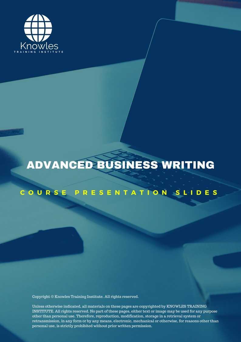 Advanced Business Writing Training Course in Israel Presentation Slides