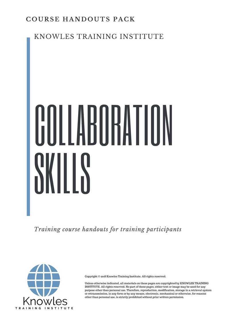 Collaboration Skills Training Course in Israel Handouts