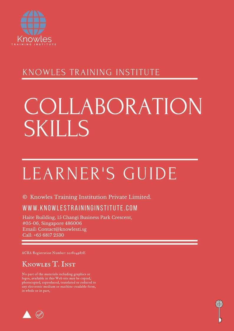 Collaboration Skills Training Course in Israel Learner’s Guide