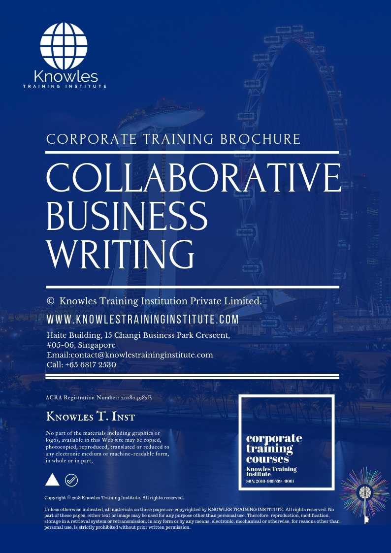 Collaborative Business Writing Course in Israel Brochure