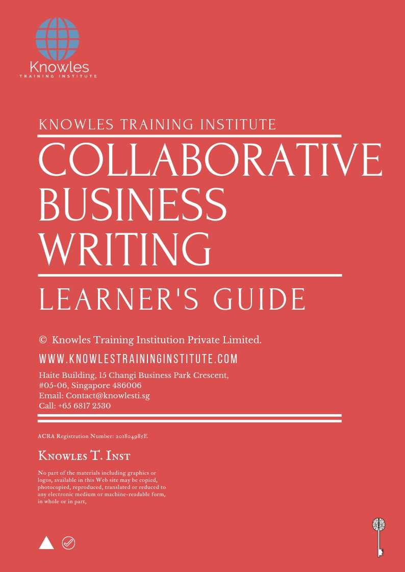 Collaborative Business Writing Course in Israel Learner’s Guide