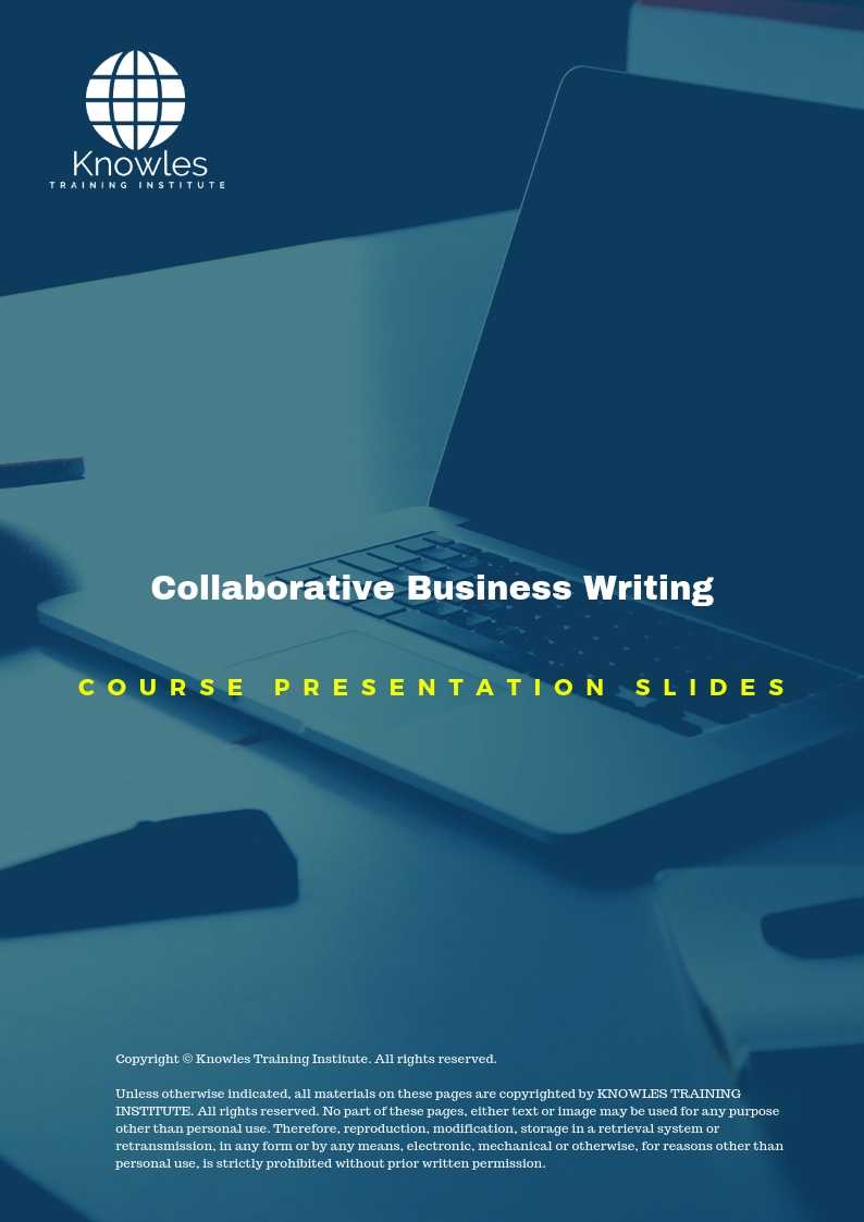 Collaborative Business Writing PPT Slides Used During Course in Israel