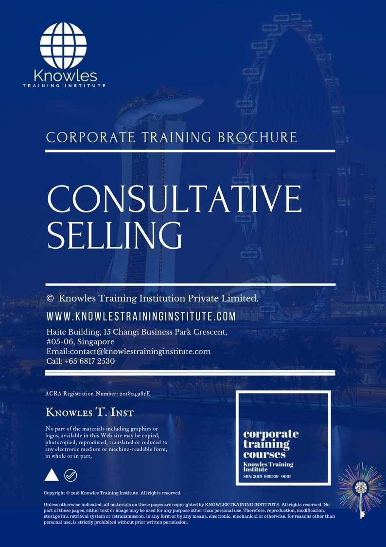 Consultative Selling Training Course in Israel Brochure