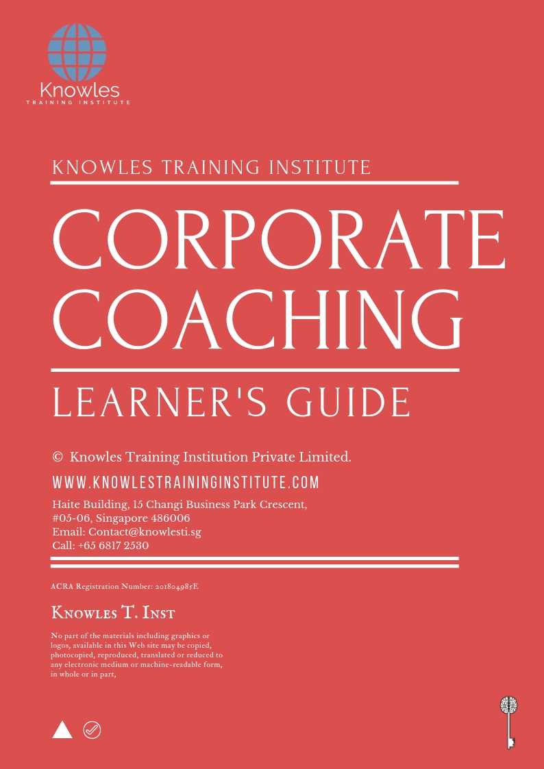 Corporate Coaching Course in Israel Learner’s Guide