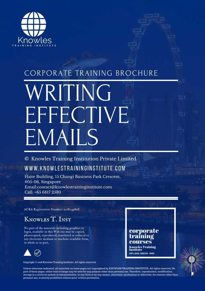 Course Brochure For Writing Effective Emails Course in Israel