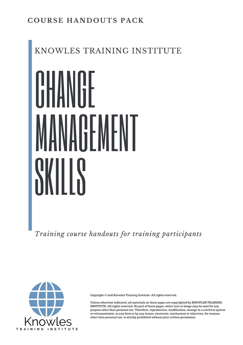 Course Handouts For Change Management Skills Training Course in Israel