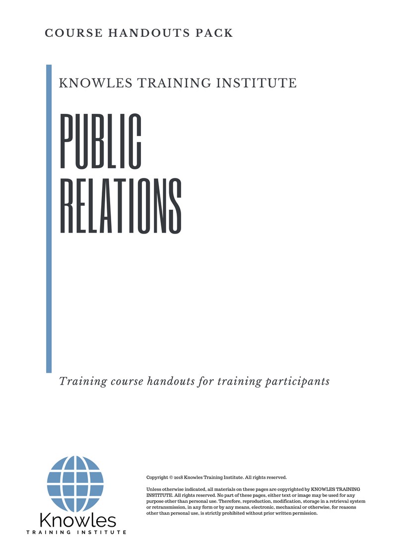 Course Handouts For Public Relations in Israel