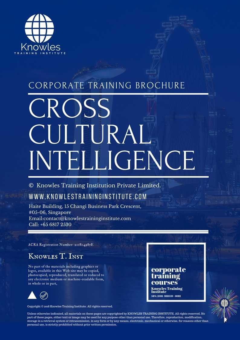 Cross Cultural Intelligence Training Course in Israel Brochure