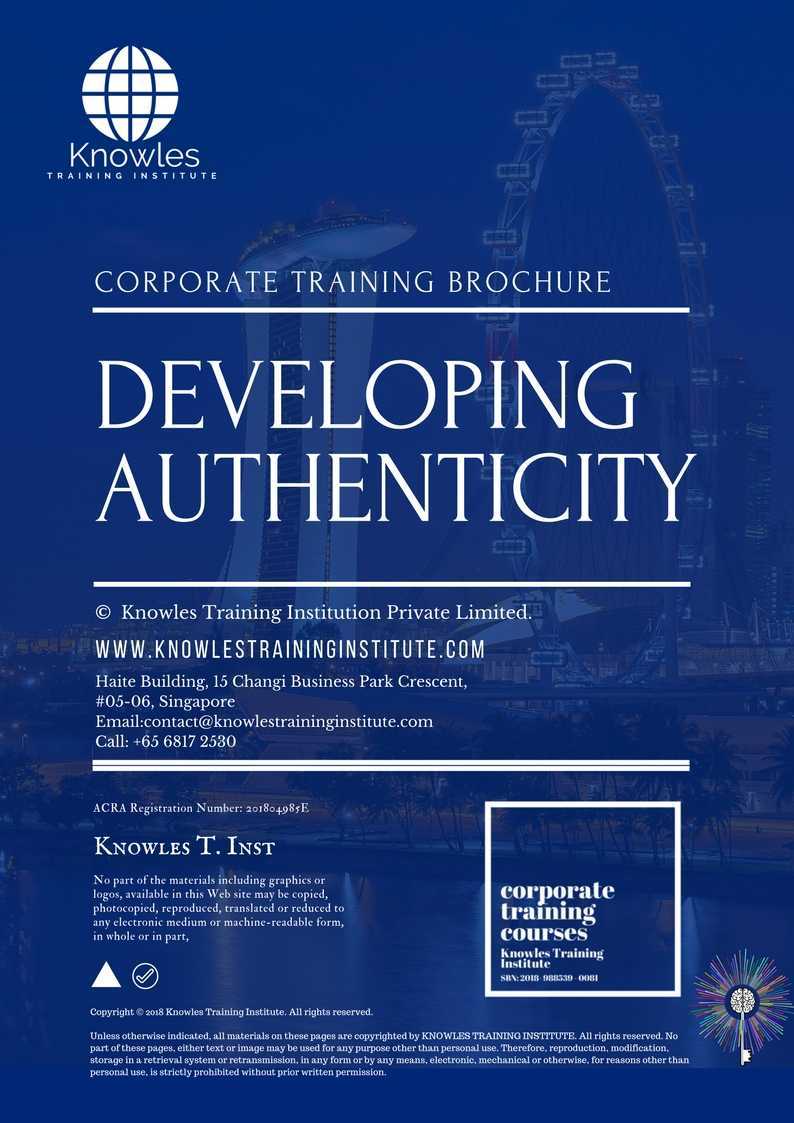 Developing Authnticity Training Course in Israel Brochure