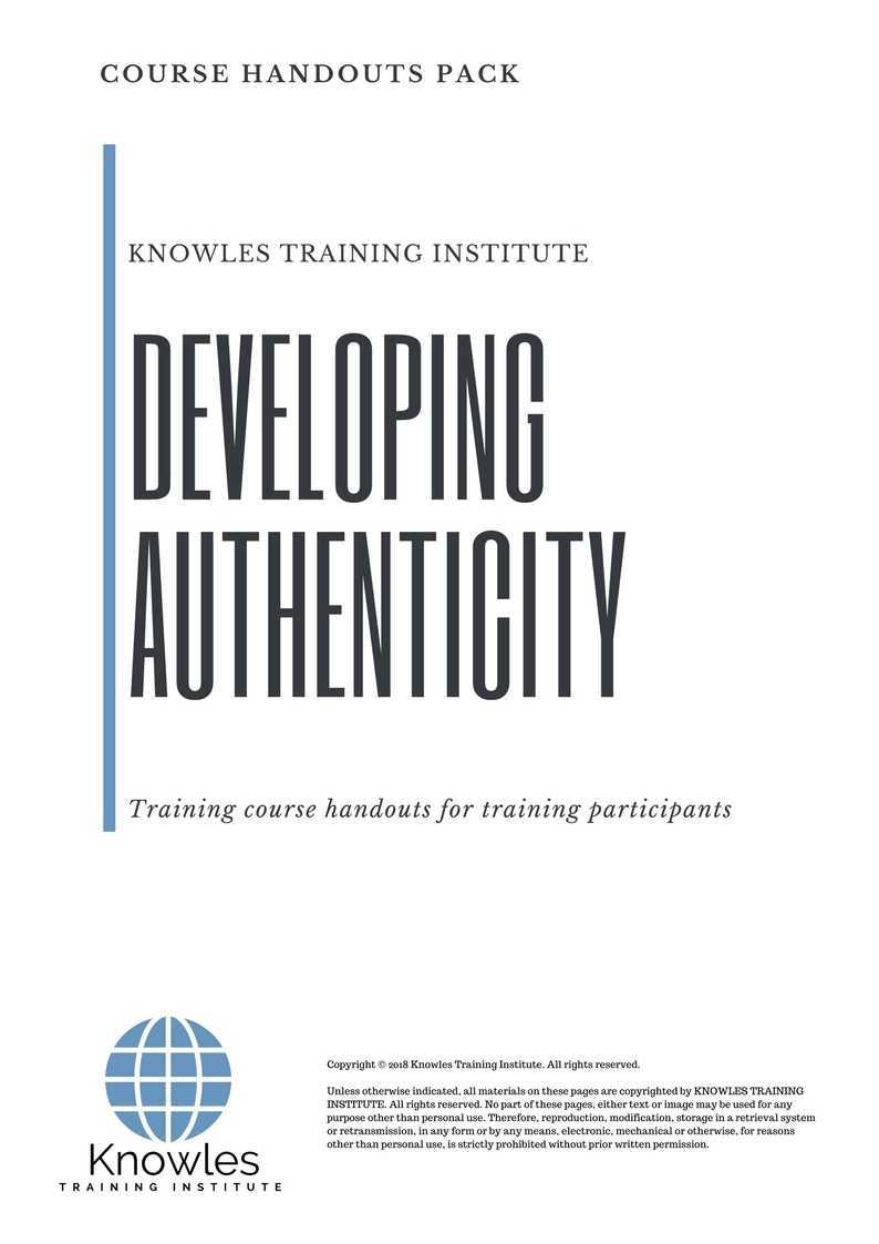 Developing Authnticity Training Course in Israel Handouts