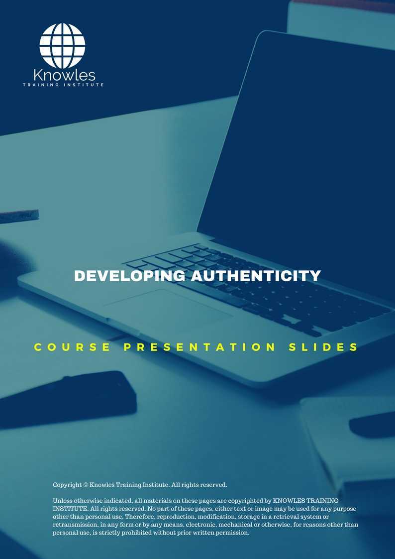 Developing Authnticity Training Course in Israel Presentation Slides