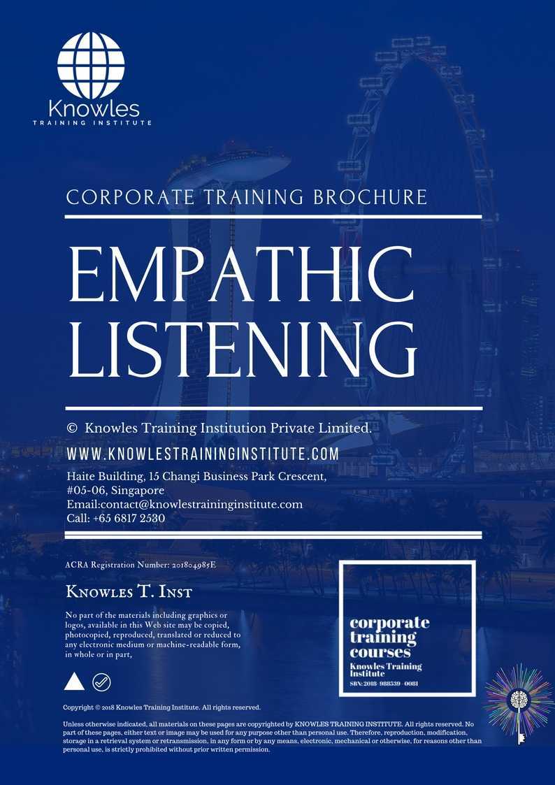 Empathic Listening Training Course in Israel Brochure