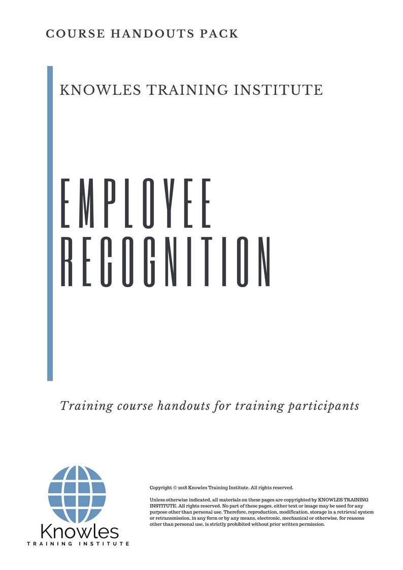 Employee Recognition Training Course in Israel Handouts