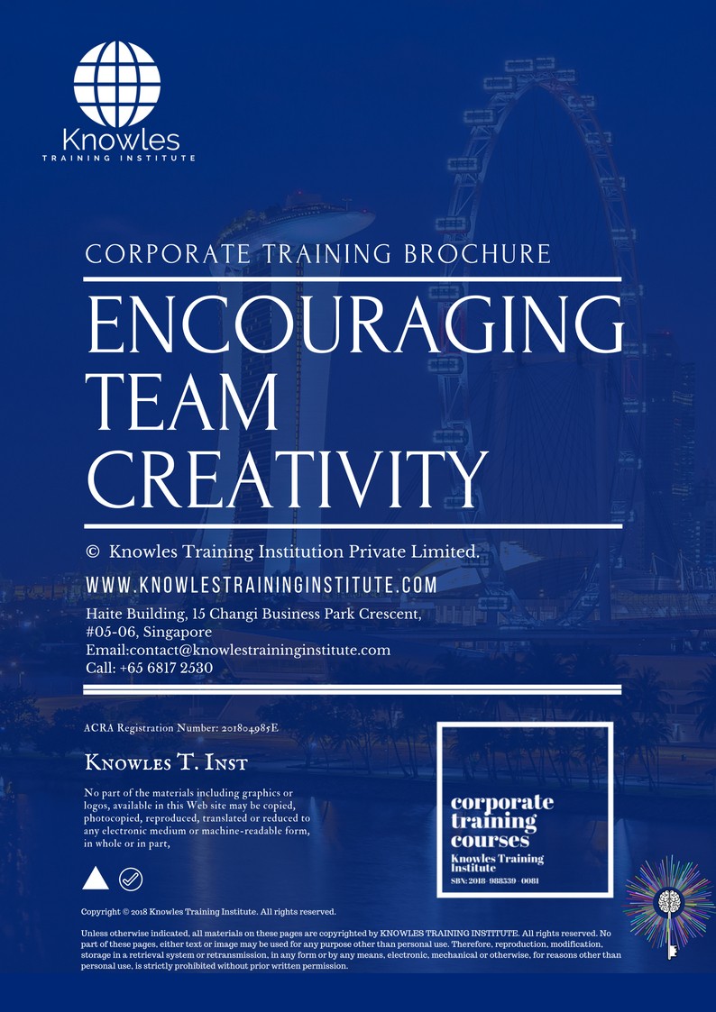 Encouraging Team Creativity Training Course in Israel Brochure