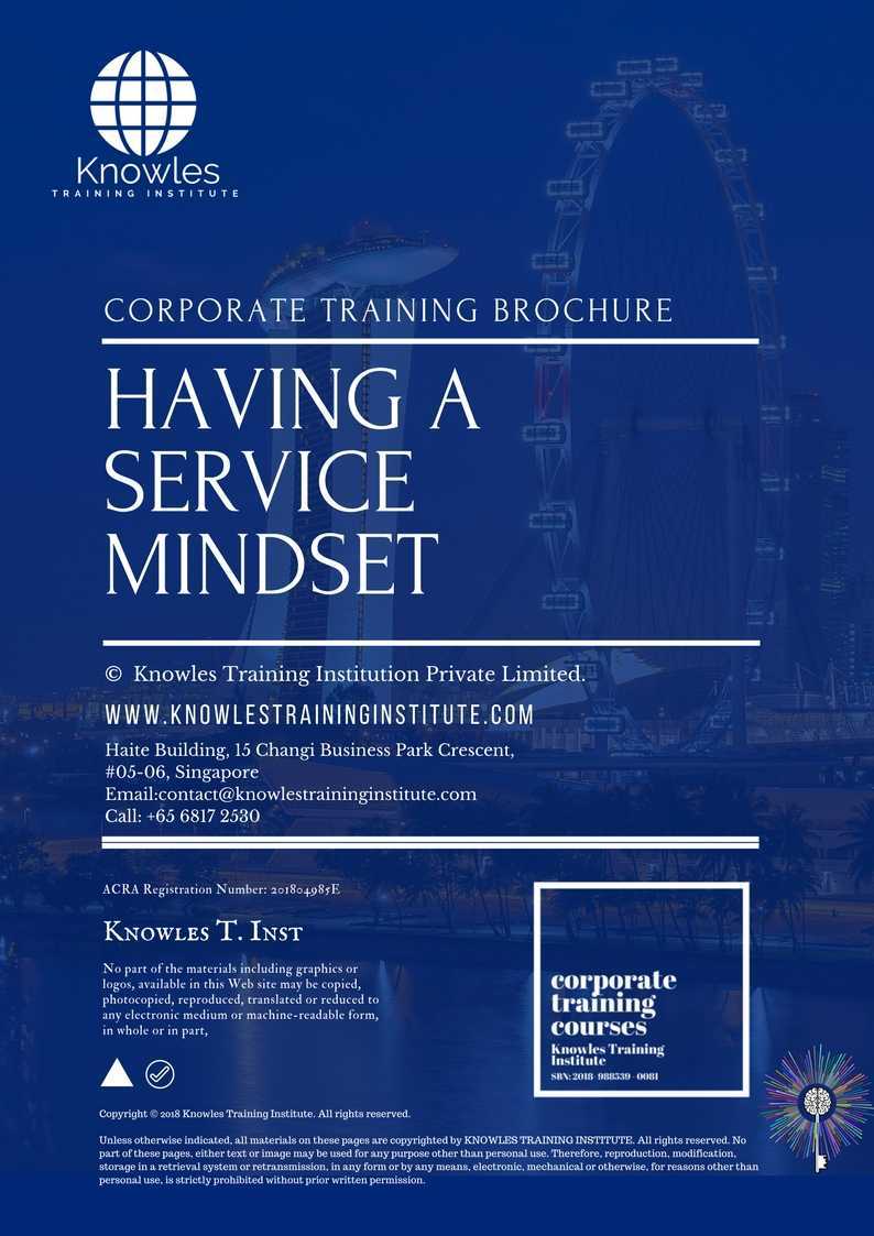 Having A Service Mindset Training Course in Israel Brochure