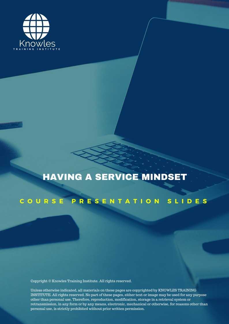 Having A Service Mindset Training Course in Israel Presentation Slides