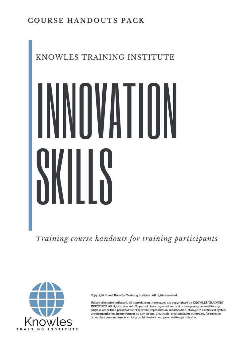 Innovation Skills Training Course in Israel Handouts