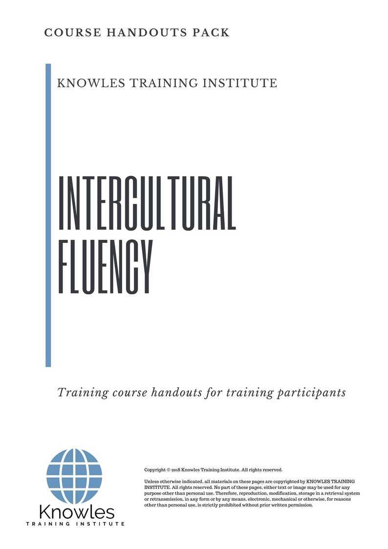 Intercultural Fluency Training Course in Israel Handouts