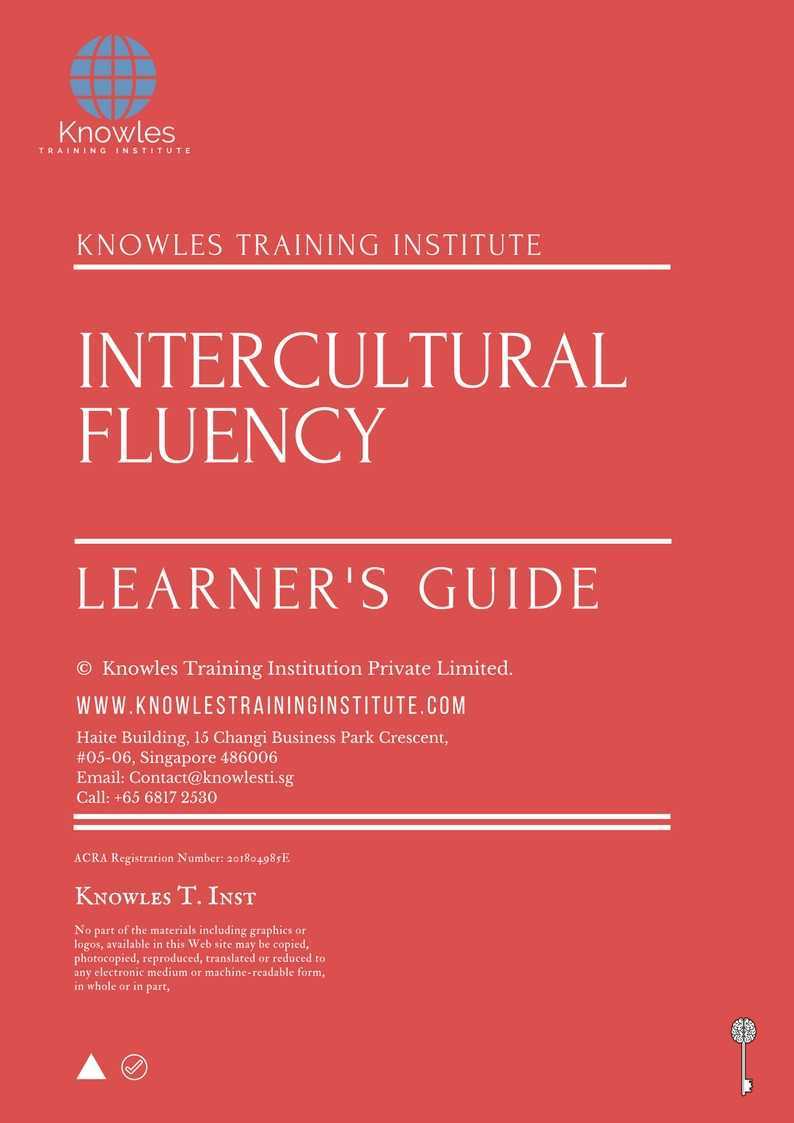 Intercultural Fluency Training Course in Israel Learner’s Guide