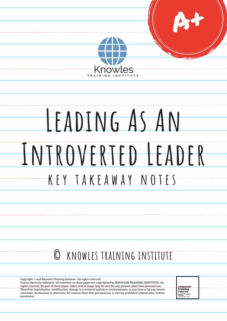 Leading As An Introverted Leader Training Course in Israel Handouts