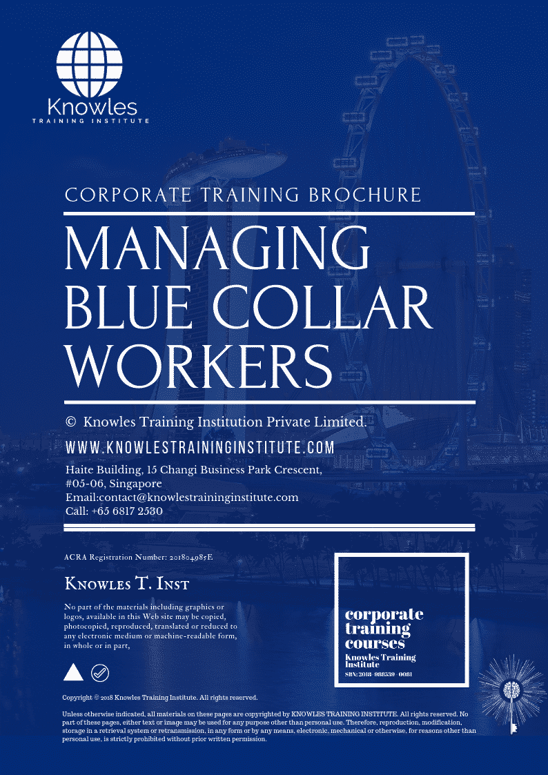 Managing Blue Collar Workers Course in Israel Brochure