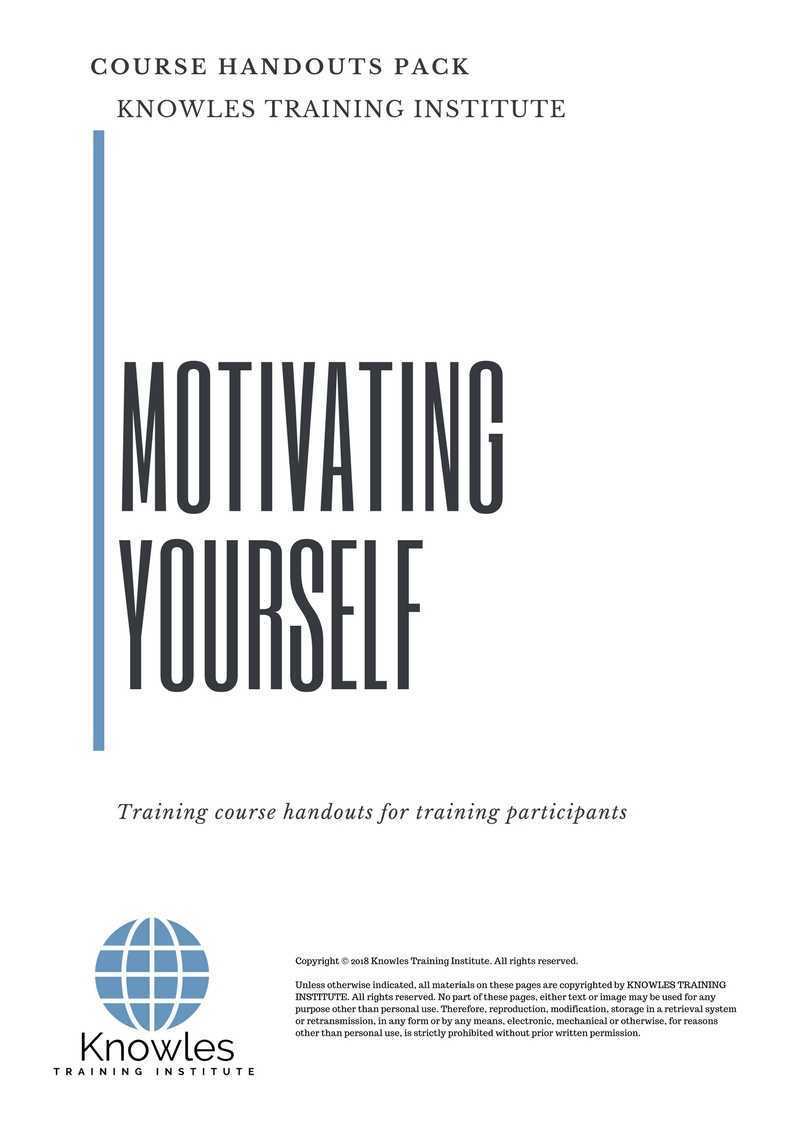 Motivating Yourself Training Course in Israel Handouts