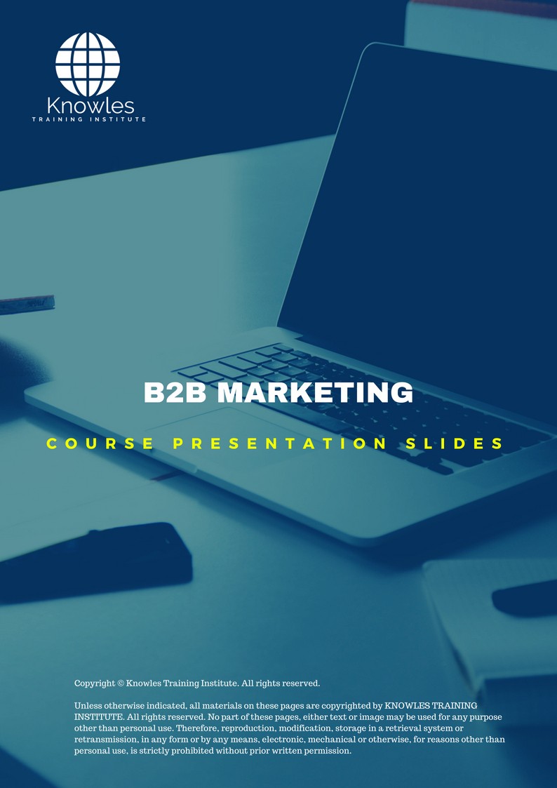 PPT Slides Used During Course For B2B Marketing in Israel