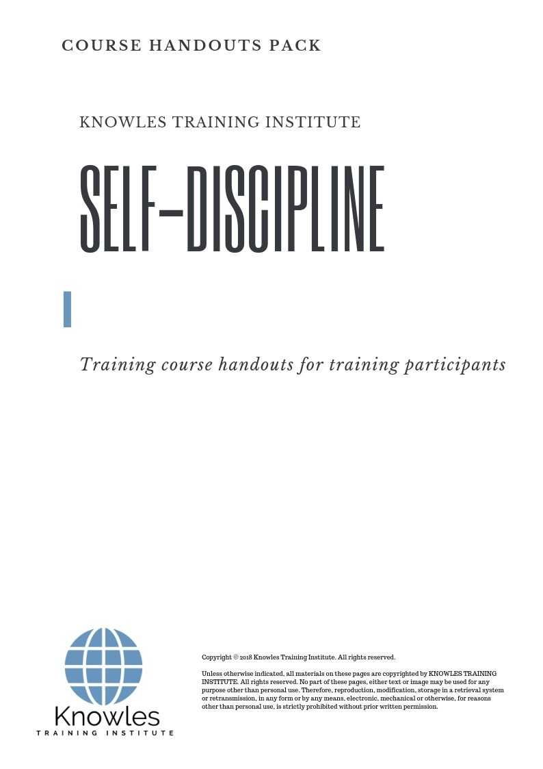 Self-Discipline Course in Israel Handouts
