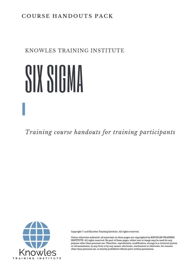 Six Sigma Training Course in Israel Handouts