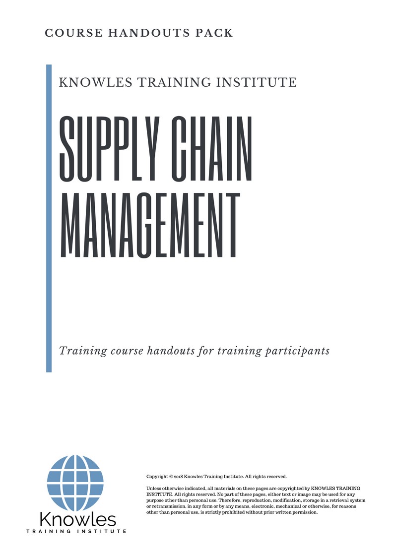Supply Chain Management Training Course in Israel Handouts