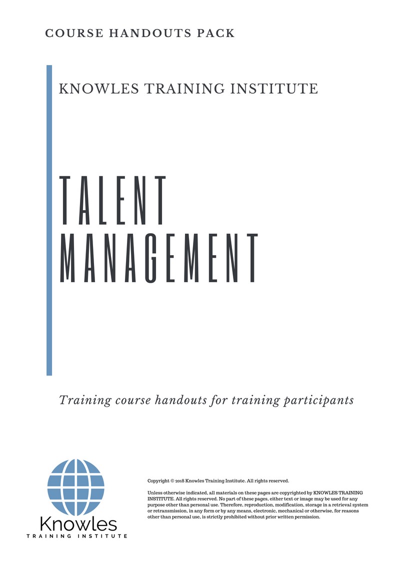 Talent Management Training Course in Israel Handouts