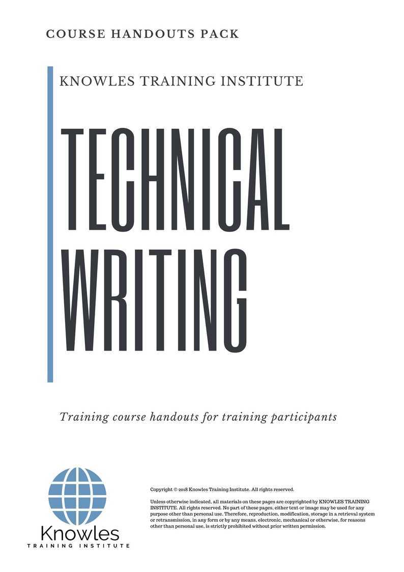 Technical Writing Training Course in Israel Handouts