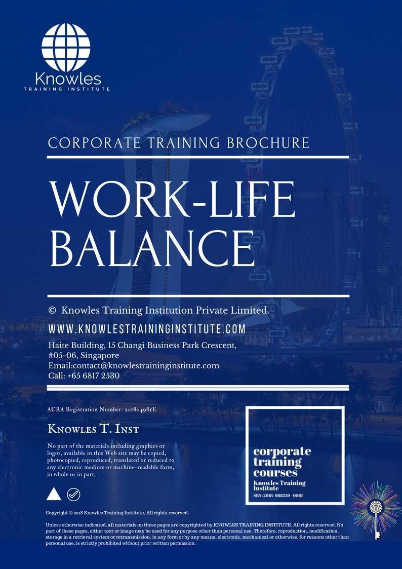 Work-Life Balance Training Course in Israel Brochure