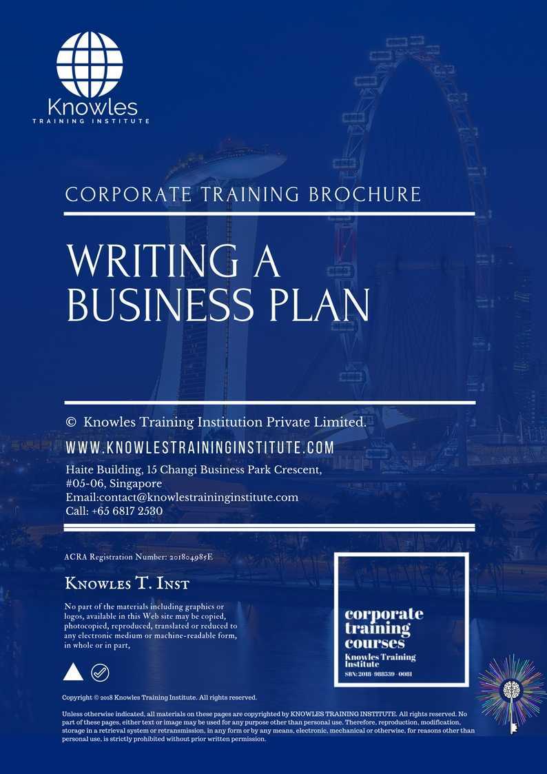 Writing A Business Plan Training Course in Israel Brochure